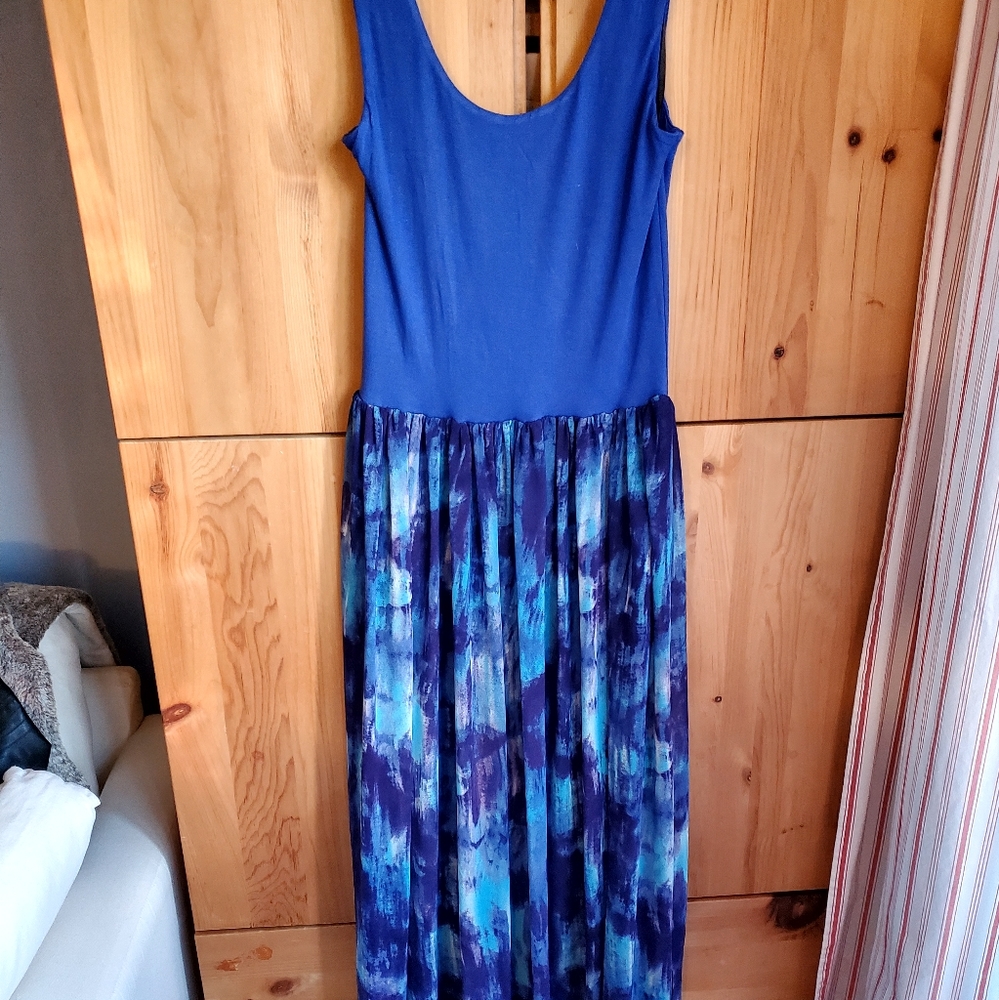 Felicity and Coco Colourful Jersey & Chiffon Maxi Dress size Small